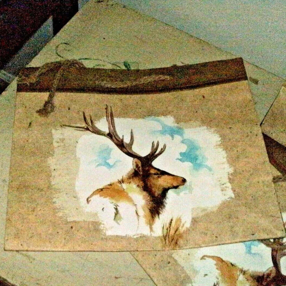 NWT LOT of 4 American Greetings Caribou Nature All Occasion Gift Bags 10x12
